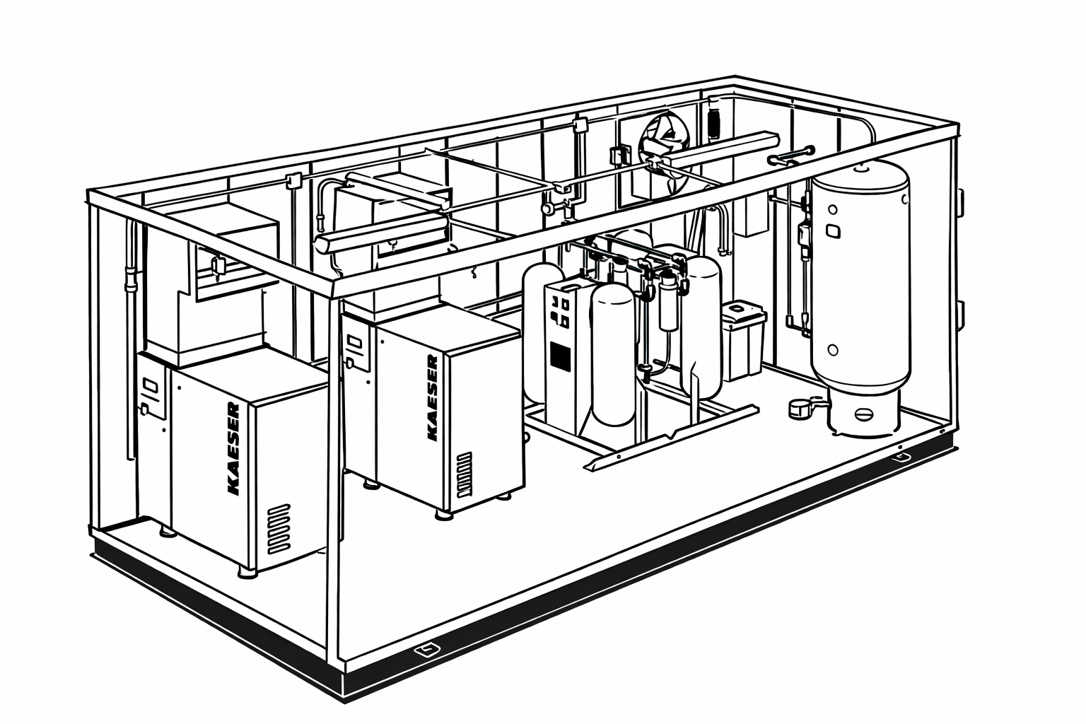 Konfigurierter Container, gezeichnet