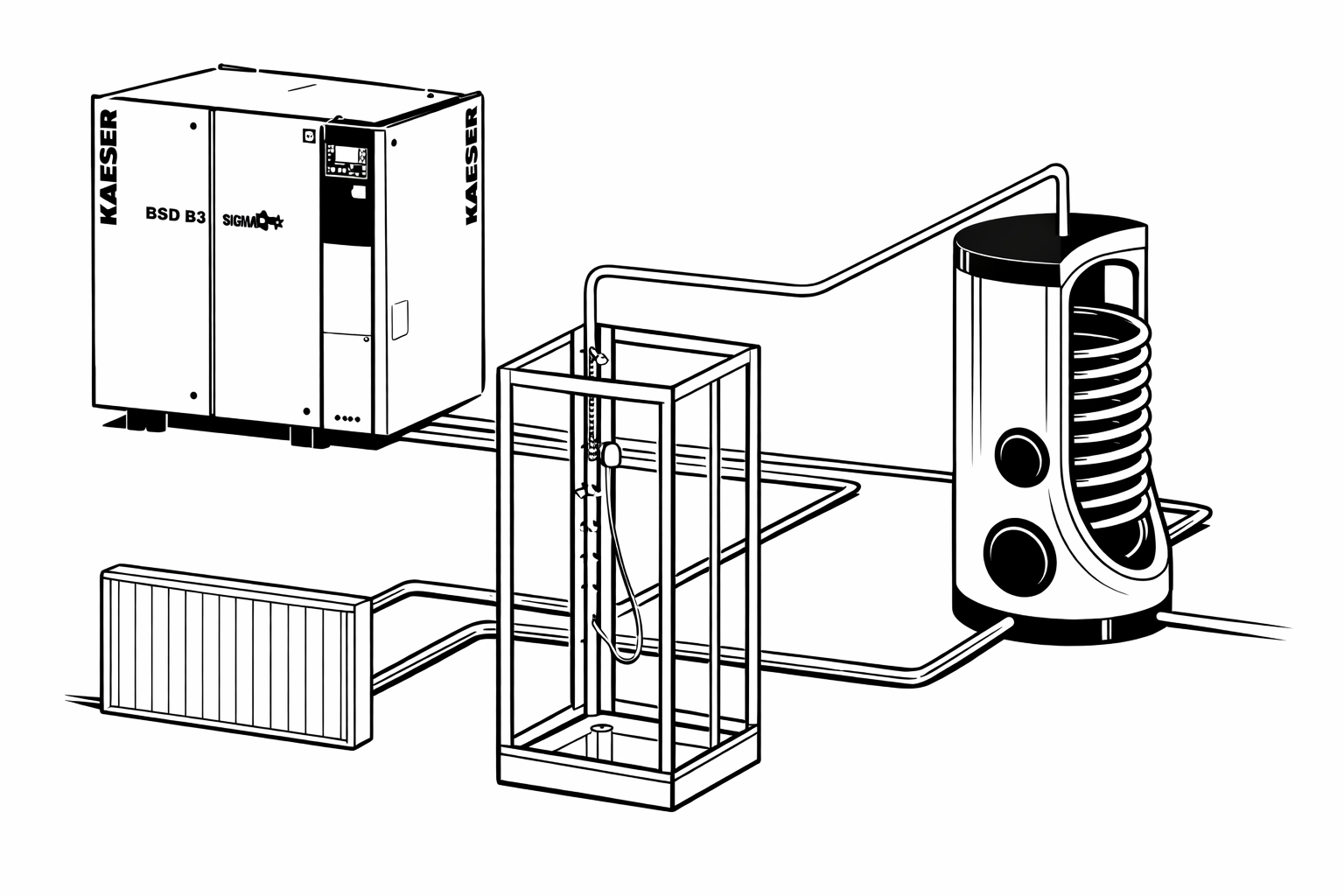 Wärmerückgewinnung, gezeichnet